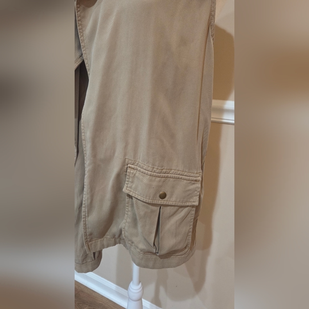 Lucky Brand Women Size L Open Front Pockets Safari Utility Safari Cargo Vest - Picture 6 of 9